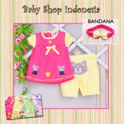 large PU372 Setelan Kaos Babydoll Pussy Cats 72 Hotpink copy